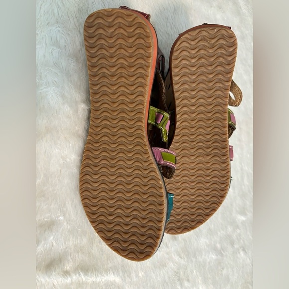 Socofy Ankle Strappy Multi Color Sandals - size 37 (6 1/2) - Picture 4 of 5